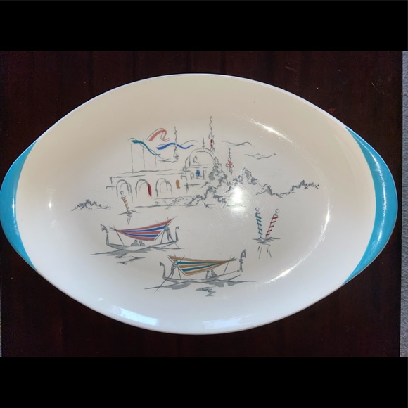 MCM Royal Doulton Venetian Scenes 17” Platter 1950s - Picture 1 of 4